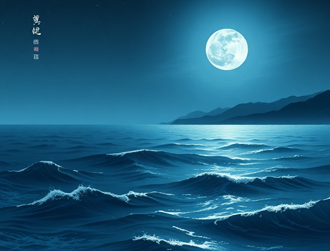 Moonlit sea