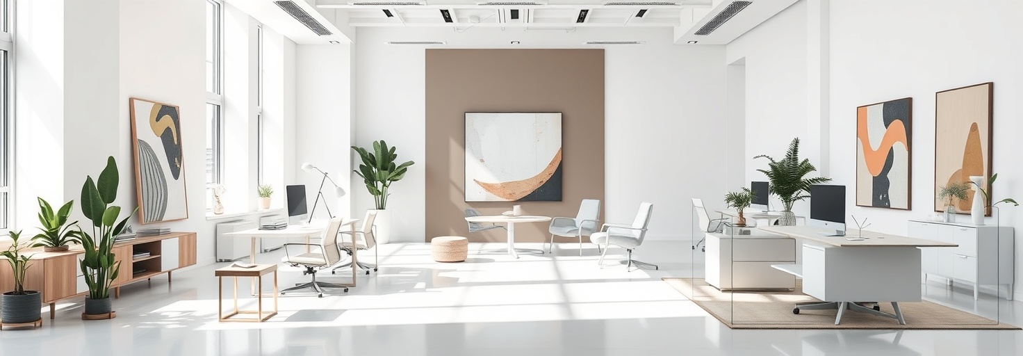 Minimalist office scene