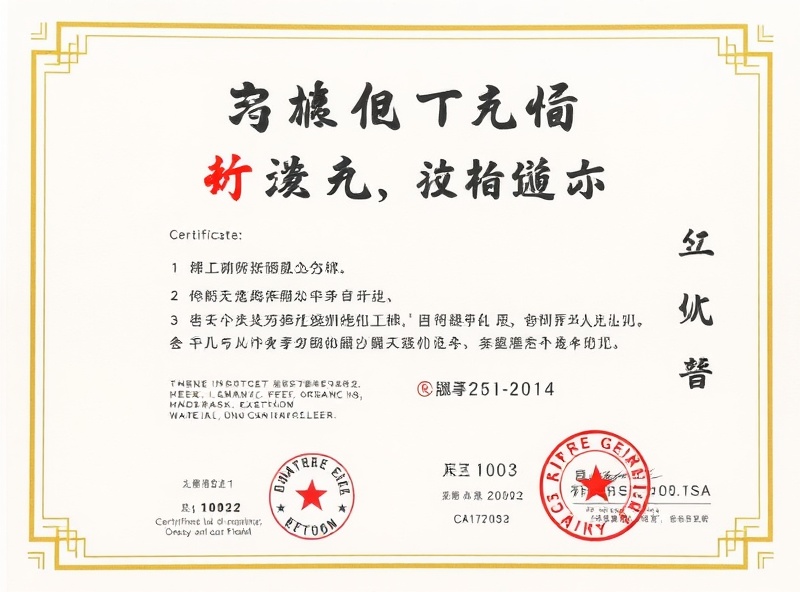 有机农产品认证证书