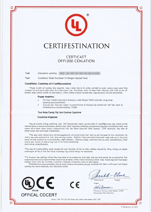 UL Safety Standards Certificate